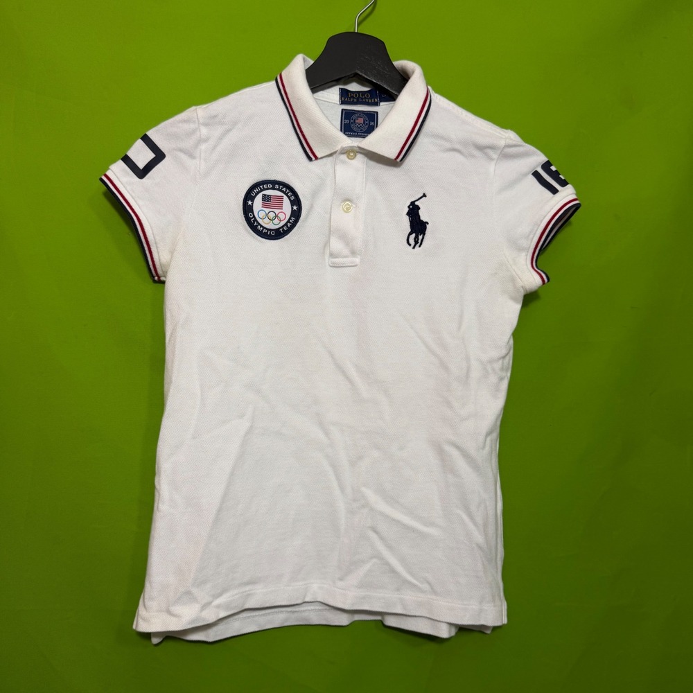 Polo Ralph Lauren Team USA 2016 Rio Olympics White Big Pony Polo Shirt Large